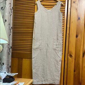 Essentials Natural Linen Sleeveless Dress